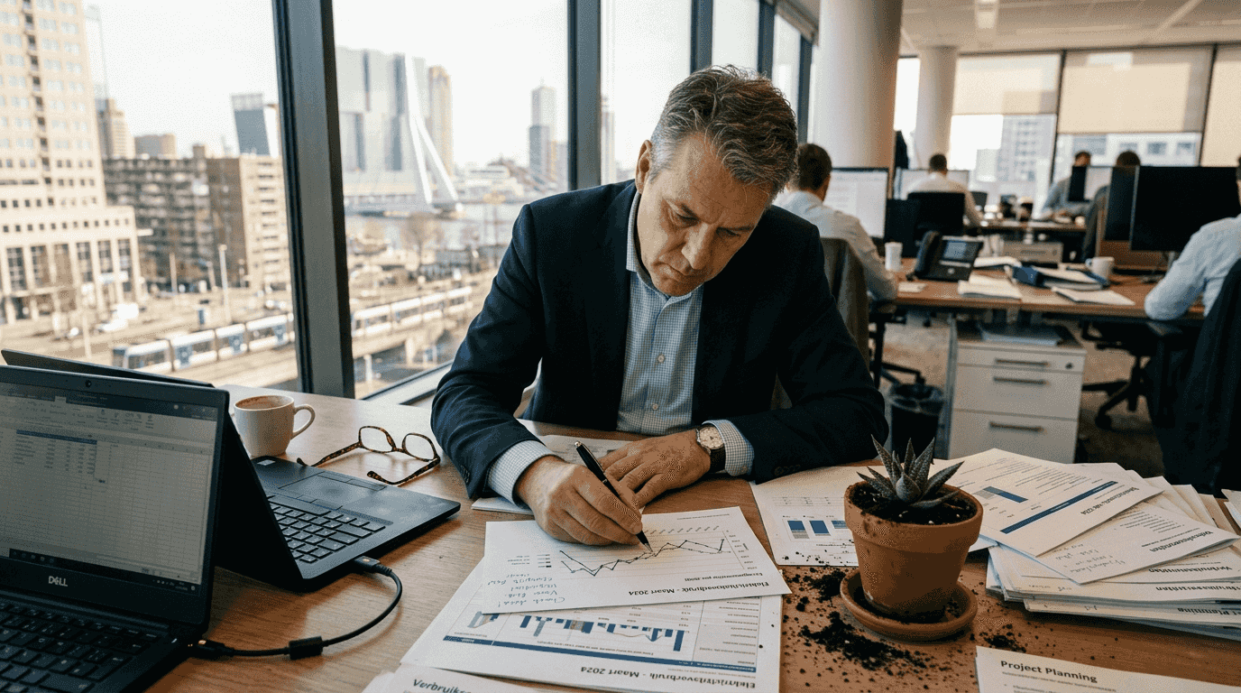 De manager zet de drukke periodes alvast in de kantooragenda.